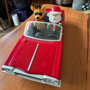 Santa & Reindeer Light up Red Chevy Low rider. Animated sings. Gemma Industries